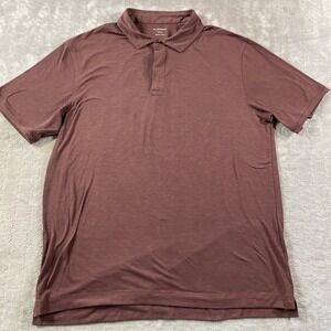 REI CO OP Polo Shirt Mens Medium Brown‎ Short Sleeve Performance Outdoor Light